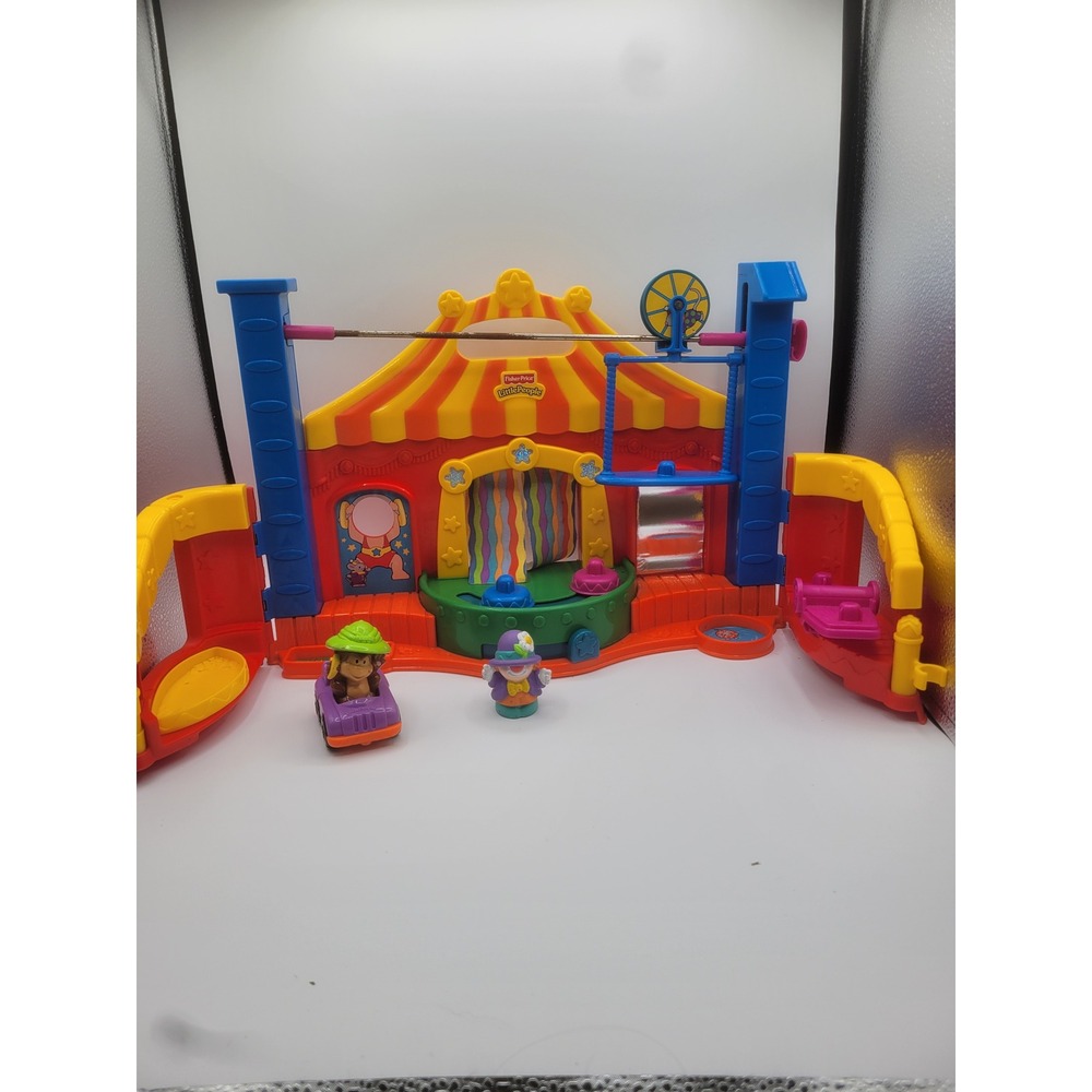 Fisher Price Little People Big Top Circus Playset 77689 Vtg 2002 Clown Monkey